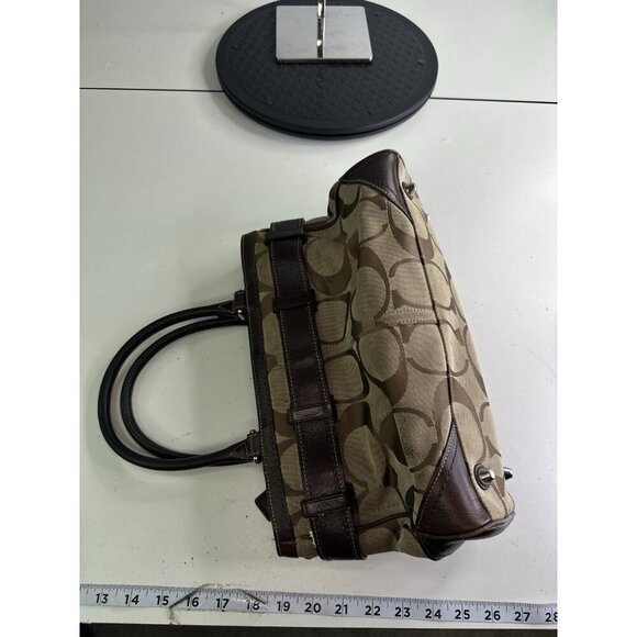 COACH Hampton Logo Stripe Carryall Satchel Handbag Purse  Card Wallet F13072 - Picture 5 of 10